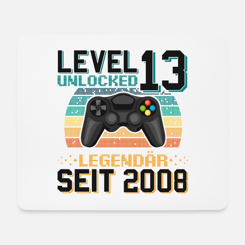 13. Geburtstag Gamer - Mousepad (Querformat) - Weiß
