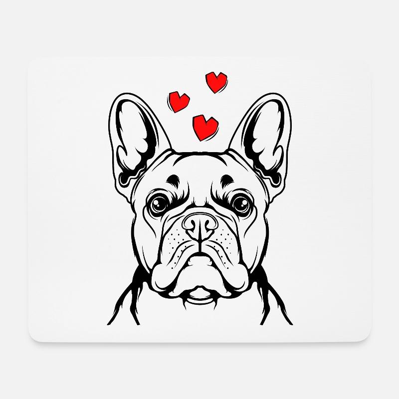 French Bulldog - Mouse Pad (horizontal) - white