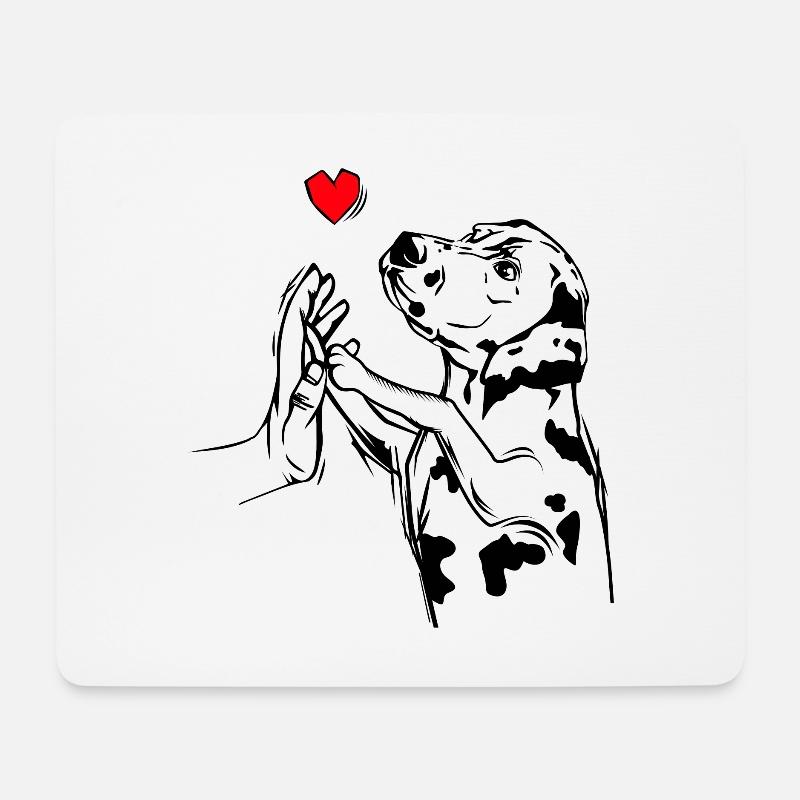 Dalmatiner Liebe Frauchen Hunde - Mousepad (Querformat) - Weiß