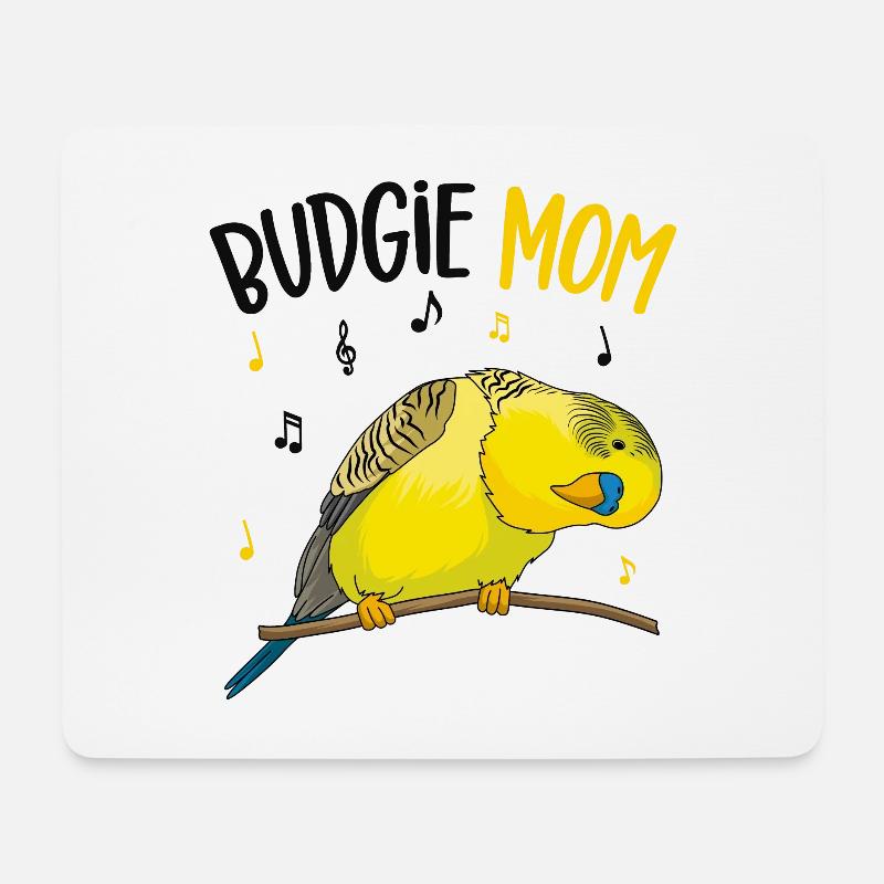 Wellensittich - Mousepad (Querformat) - Weiß