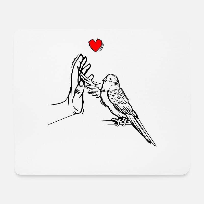 Wellensittich - Mousepad (Querformat) - Weiß
