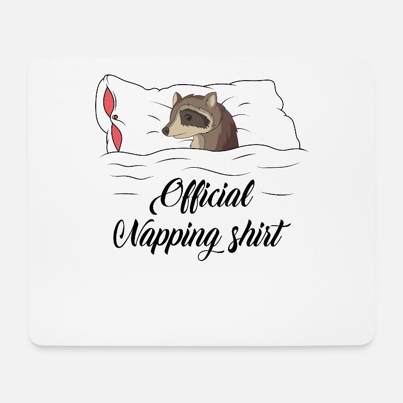 Waschbär - Mousepad (Querformat) - Weiß