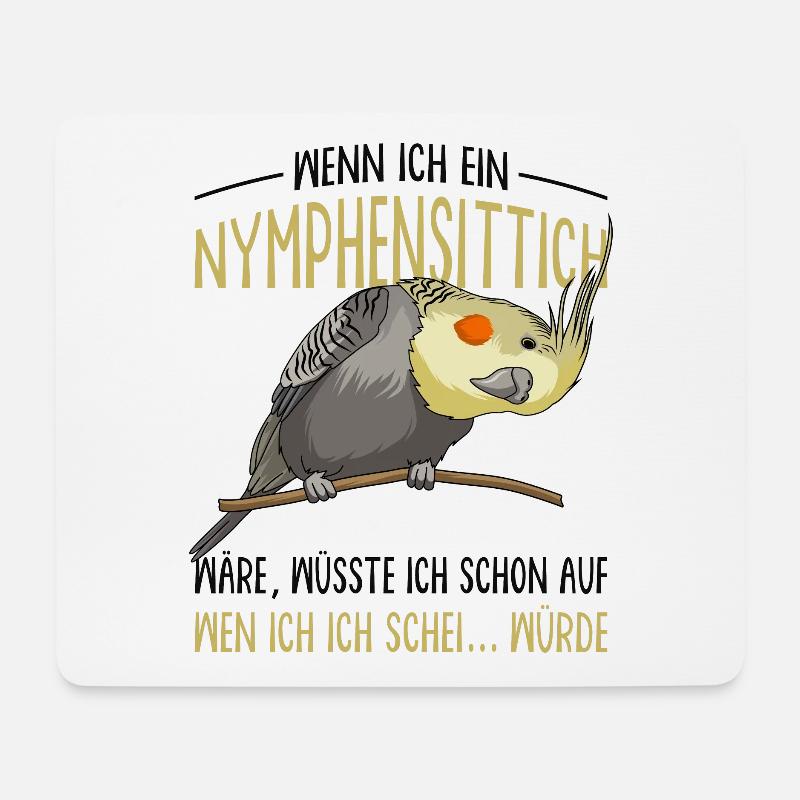 Nymphensittich - Mousepad (Querformat) - Weiß