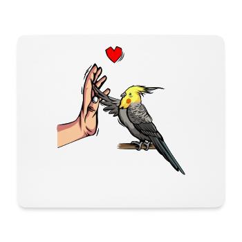 Nymphensittich amour oiseau perroquet - Tapis de souris (format paysage) - blanc - Devant
