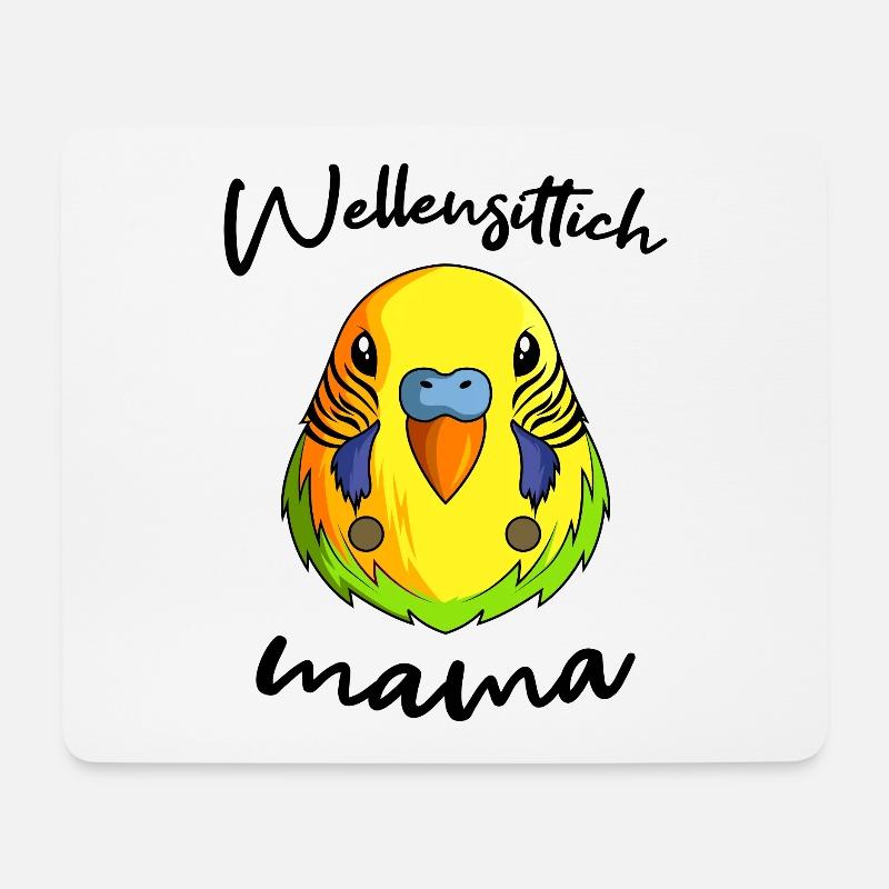 Wellensittich - Mousepad (Querformat) - Weiß