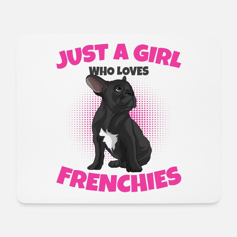 Französische Bulldogge - Mousepad (Querformat) - Weiß