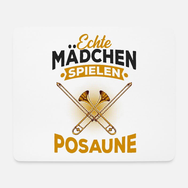 Posaune - Mousepad (Querformat) - Weiß