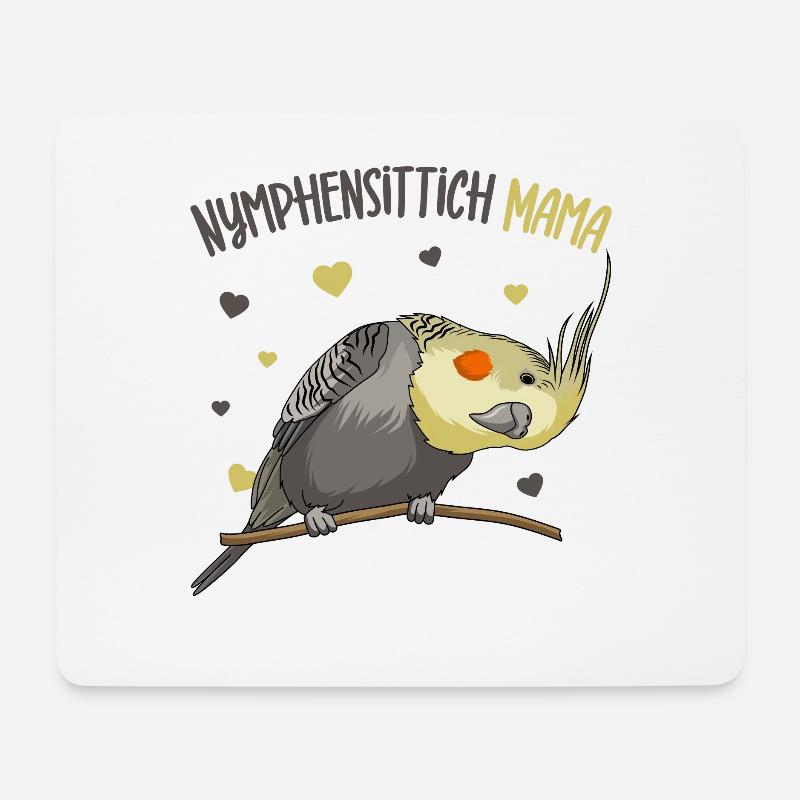Nymphensittich - Mousepad (Querformat) - Weiß