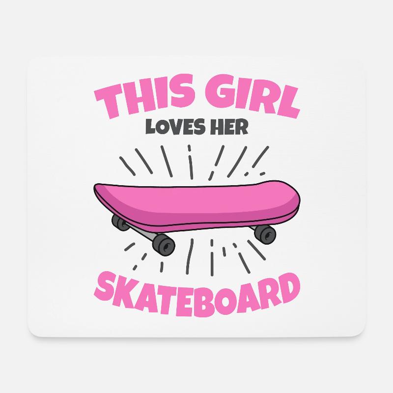 Skateboard Girl - Mouse Pad (horizontal) - white
