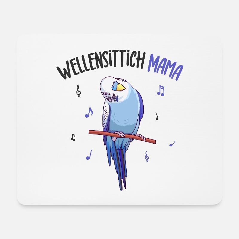 Wellensittich - Mousepad (Querformat) - Weiß