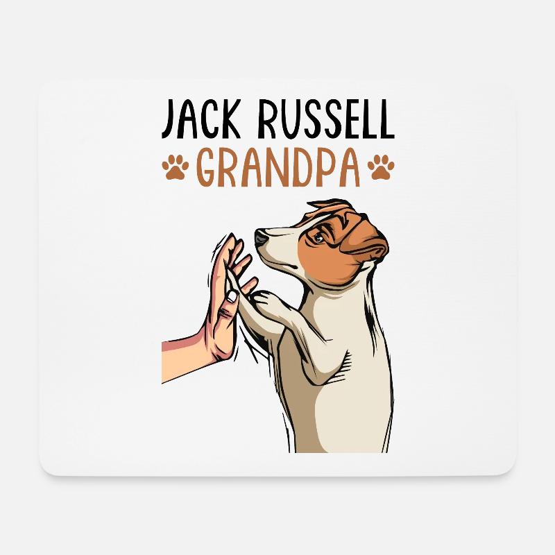 Jack Russell Opa Hundehalter Geschenk - Mousepad (Querformat) - Weiß
