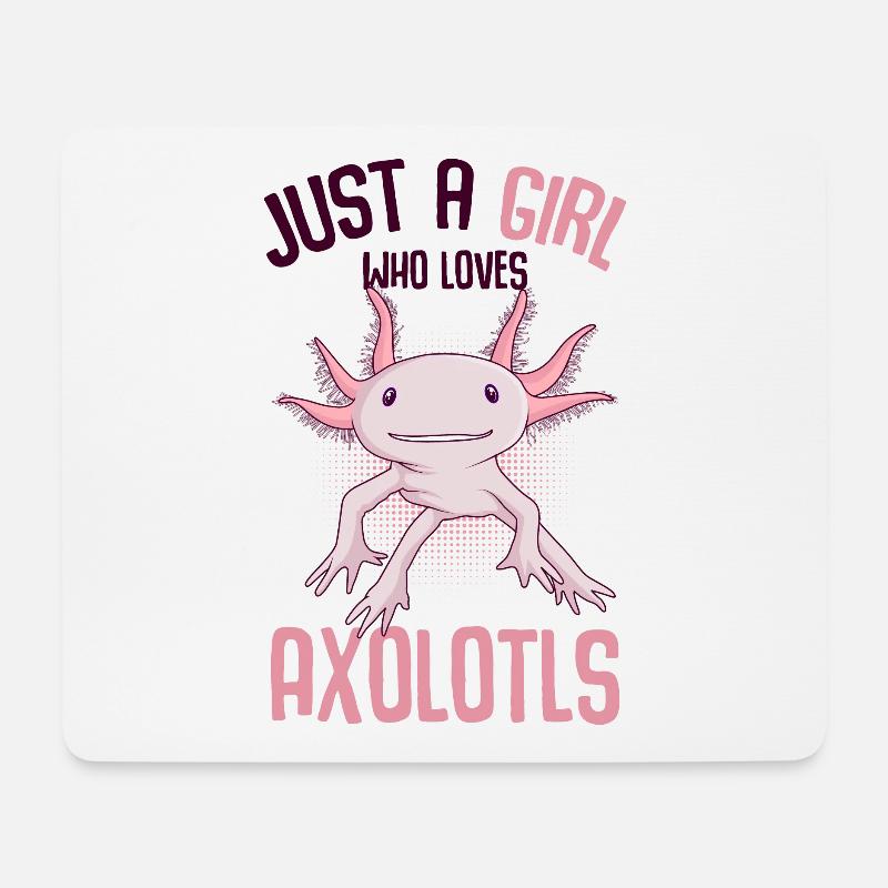 Axolotl - Mousepad (Querformat) - Weiß