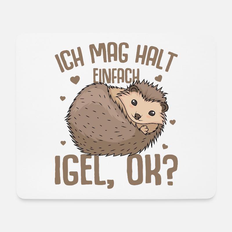 Igel - Mousepad (Querformat) - Weiß