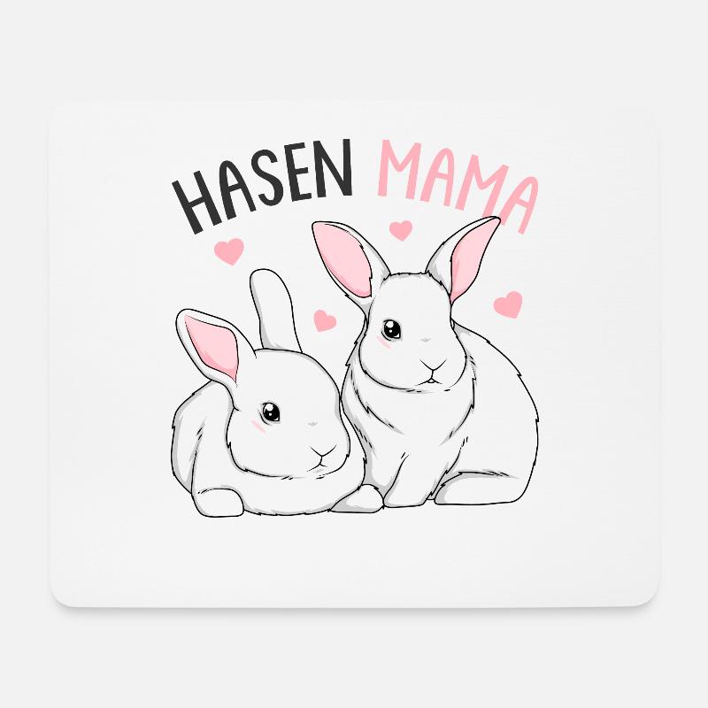 Hasen Mama - Mousepad (Querformat) - Weiß