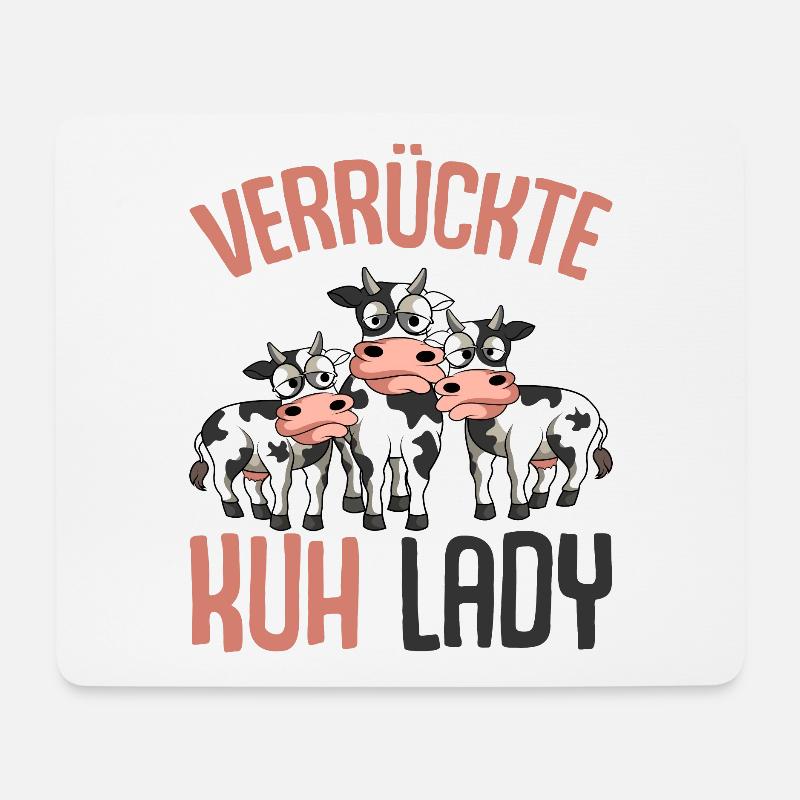 Kuh - Mousepad (Querformat) - Weiß