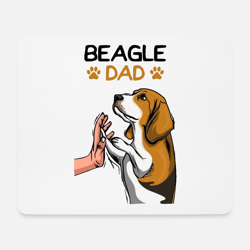 Beagle Hunde Papa Dad Herrchen - Mousepad (Querformat) - Weiß