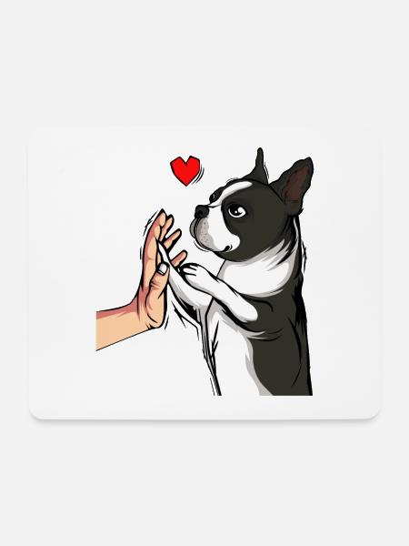 Boston Terrier Hunde Liebe Frauchen - Mousepad (Querformat) - Weiß