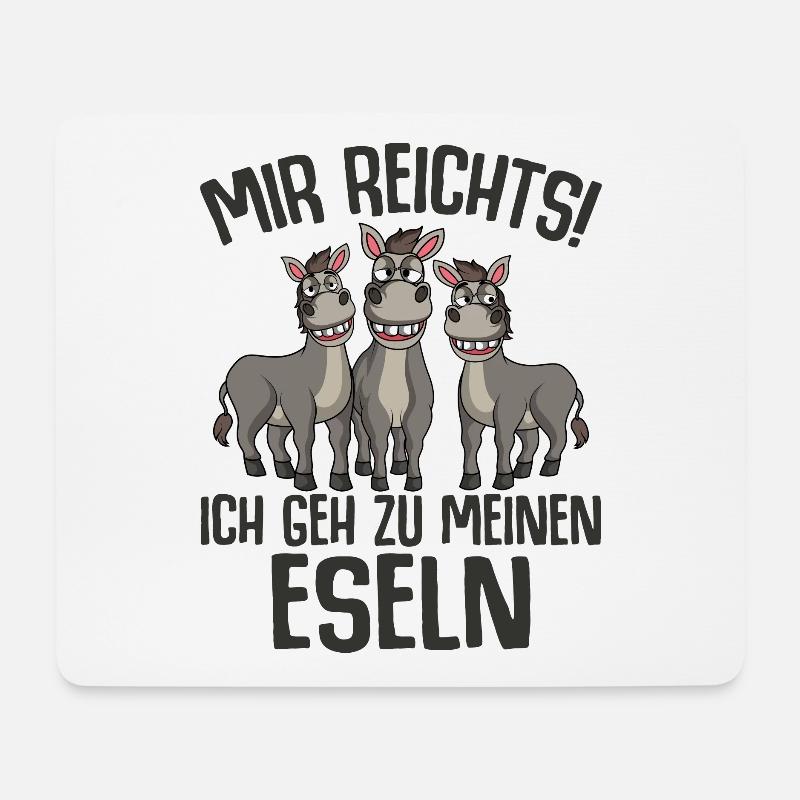 Esel - Mousepad (Querformat) - Weiß