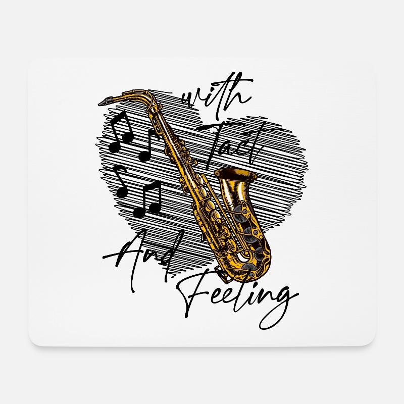 saxophone spieler bariton legende musik jazz takt - Mousepad (Querformat) - Weiß
