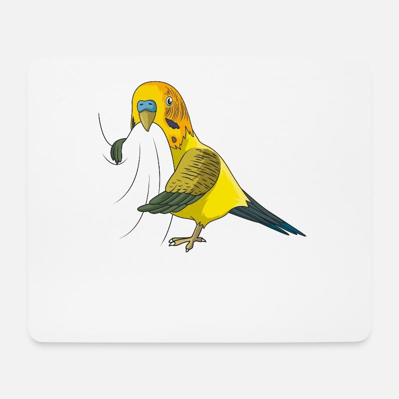 Wellensittich - Mousepad (Querformat) - Weiß