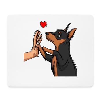 Zwergpinscher Liebe Miniature Pinscher - Tapis de souris (format paysage) - blanc - Devant