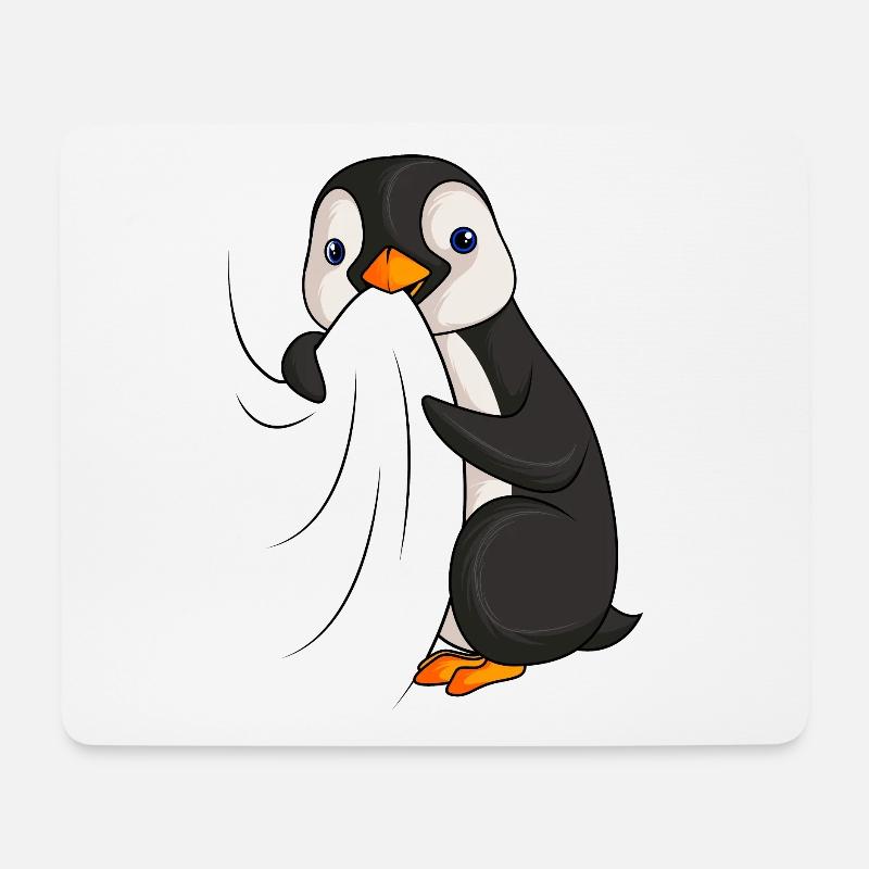 Pinguin - Mousepad (Querformat) - Weiß