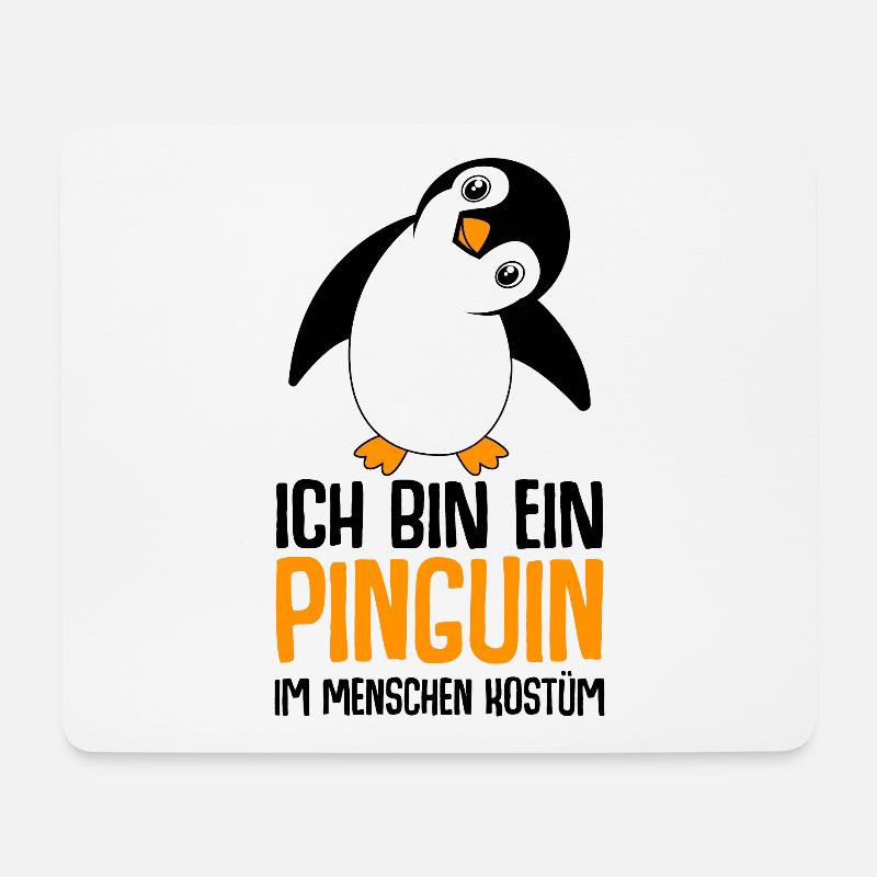 Pinguin - Mousepad (Querformat) - Weiß