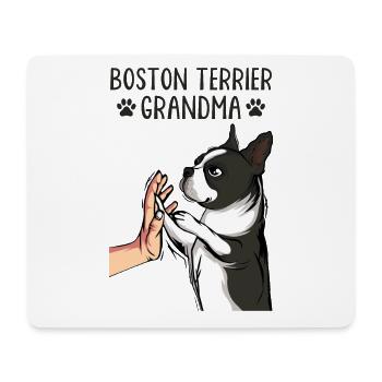 Boston Terrier Grand-mère Chiens Maîtresse - Tapis de souris (format paysage) - blanc - Devant