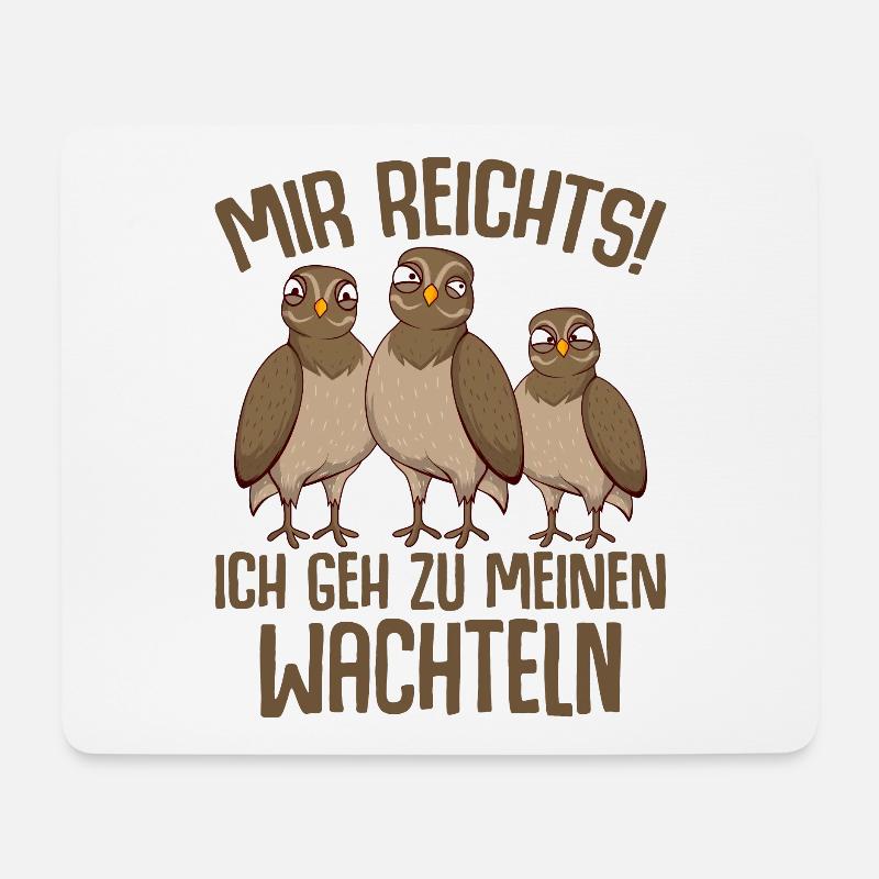 Wachtel - Mousepad (Querformat) - Weiß