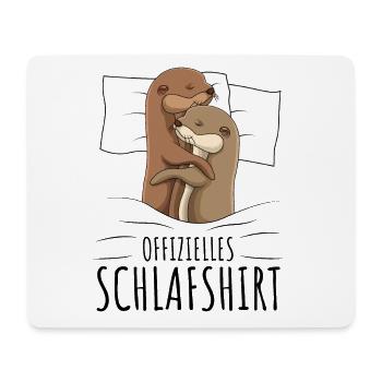 Otter Schlafshirt - Mousepad (Querformat) - Weiß - Vorne