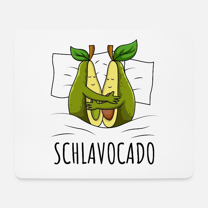 Avocado Schlafshirt - Mousepad (Querformat) - Weiß