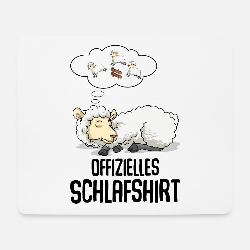 Schaf - Mousepad (Querformat) - Weiß
