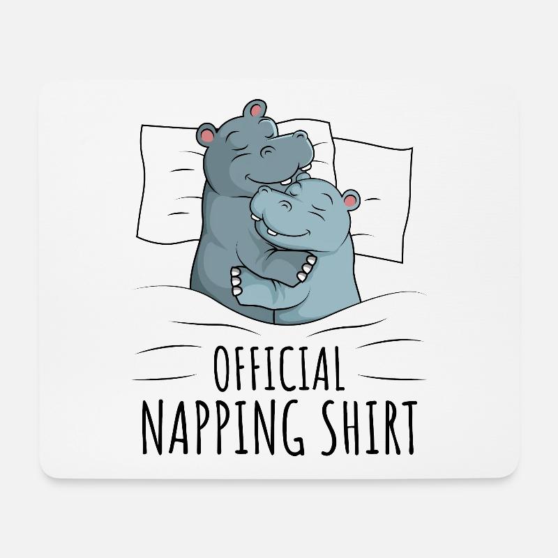 Nilpferd - Mousepad (Querformat) - Weiß