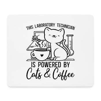 Labortechniker Katze Beruf Kaffee Geschenkidee - Mousepad (Querformat) - Weiß - Vorne