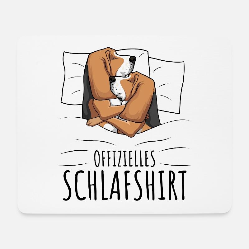 Basset Hound - Mousepad (Querformat) - Weiß