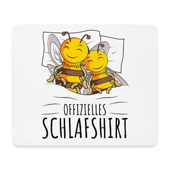 Offizielles Schlafshirt Biene - Mousepad (Querformat) - Weiß - Vorne