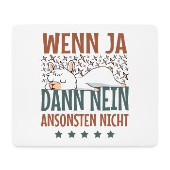 Süßes Lama Lustige Sprüche Langschläfer Faulenzer - Mousepad (Querformat) - Weiß - Vorne