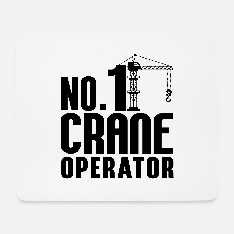 Kranführer Bauarbeiter Bau Beruf Geschenkidee - Mousepad (Querformat) - Weiß