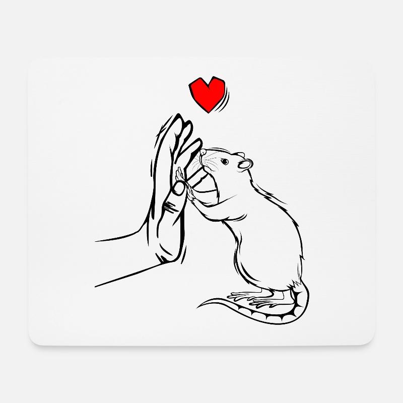 Ratte - Mousepad (Querformat) - Weiß