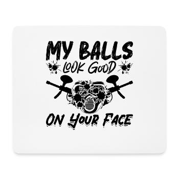 My Balls Look Paintball Splatter Paintball Player - Mouse Pad (horizontal) - white - Front