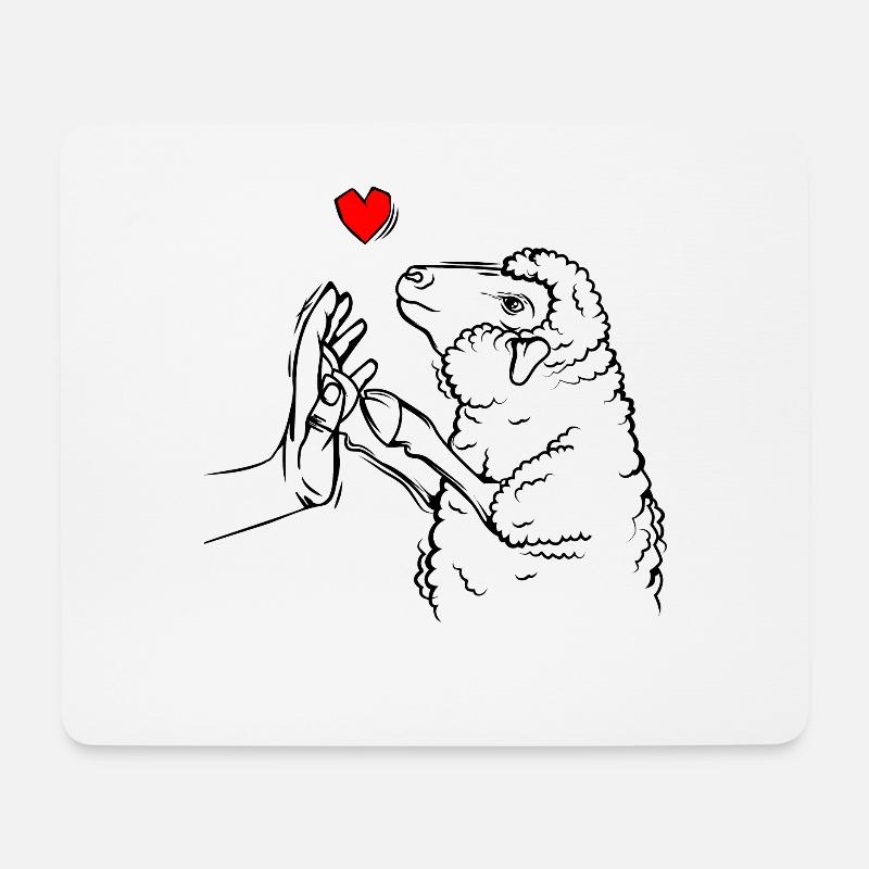 Schaf - Mousepad (Querformat) - Weiß