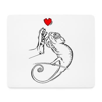 Caméléon Lézard Caméléon Dames Enfants - Tapis de souris (format paysage) - blanc - Devant