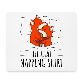 Fox Sleeping Shirt - Mouse Pad (horizontal) - white - Front
