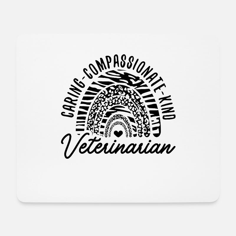 Vétérinaire technicien vétérinaire compatissant - Tapis de souris (format paysage) - blanc