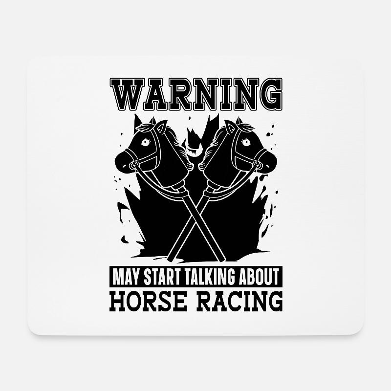 Warning May Start Horse Racing Equines Horse Racer - Mousepad (Querformat) - Weiß