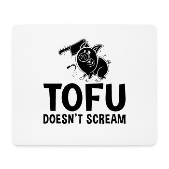 Le tofu ne crie pas au véganisme Pas d’amateur végétalien de viande - Tapis de souris (format paysage) - blanc - Devant