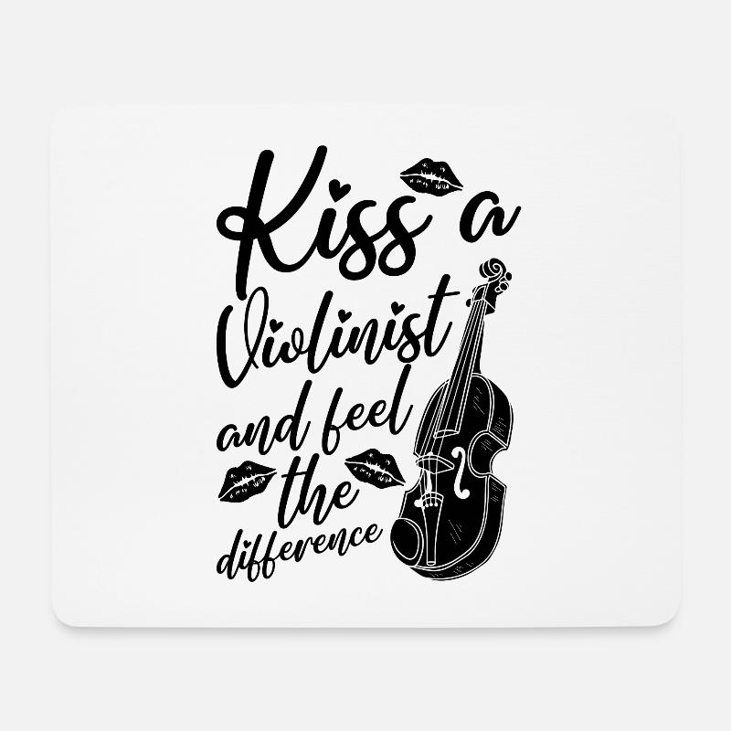 Kiss A Violinist And Violin Instrument Violinist - Mousepad (Querformat) - Weiß