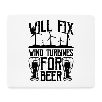 Will Fix Wind Renewable Energy Turbine Technician - Mouse Pad (horizontal) - white - Front