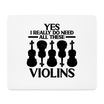 I Really Do Need Violin Retro Music Note Violinist - Mouse Pad (horizontal) - white - Front