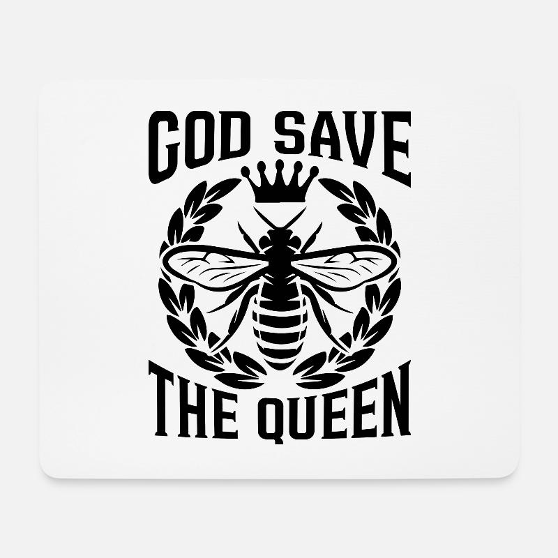 God Save The Queen Beekeeping Honeybees Beekeeper - Mousepad (Querformat) - Weiß